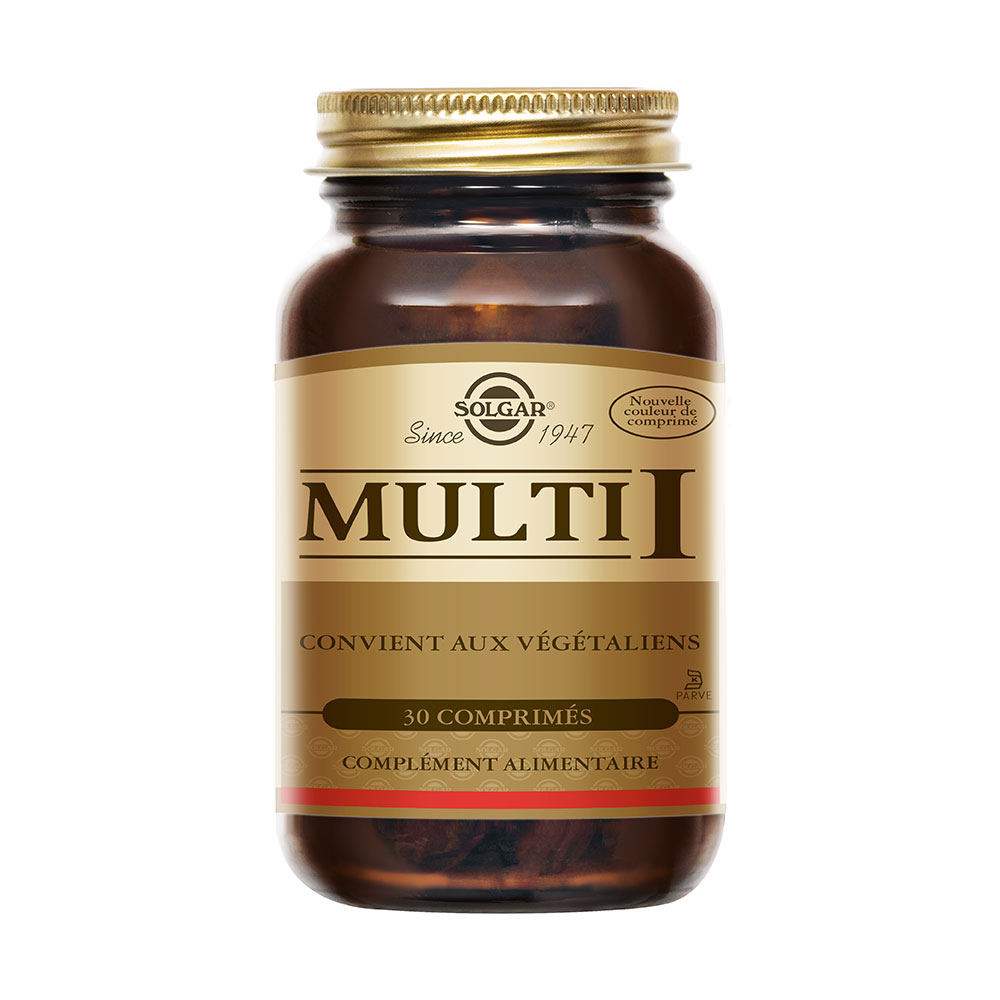 Solgar Multi I-Multivitamine Multivitamine Vitalité et Energie Flacon de 30 comprimés