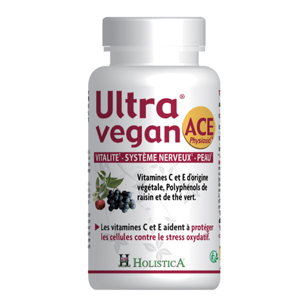 Holistica Ultra Vegan Vitalité Système Nerveux Peau ACE Physiodix 40 Gélules