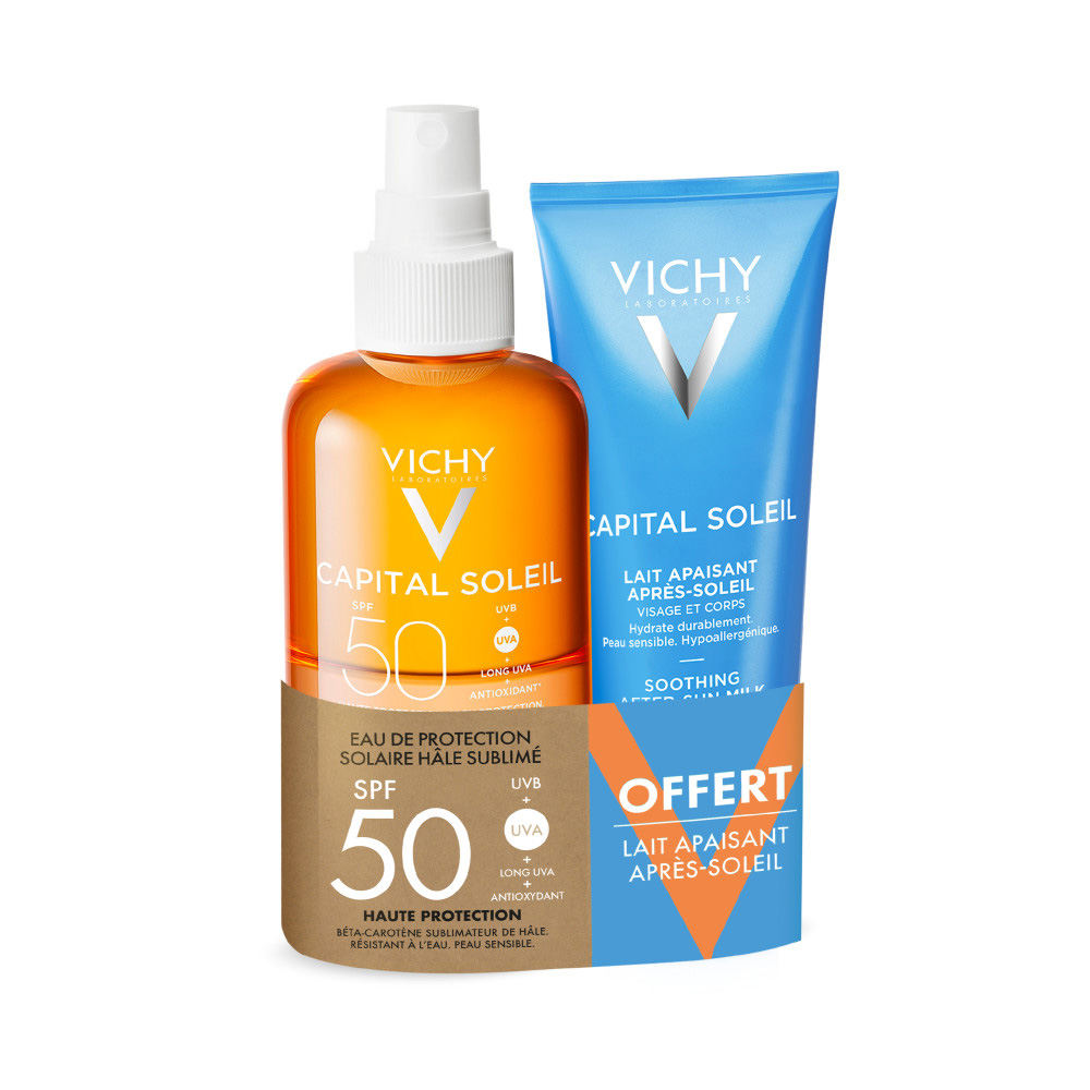 Vichy Capital Soleil Eau De Protection Solaire Hale Sublime Spf50 200ml + Apres-soleil 100ml