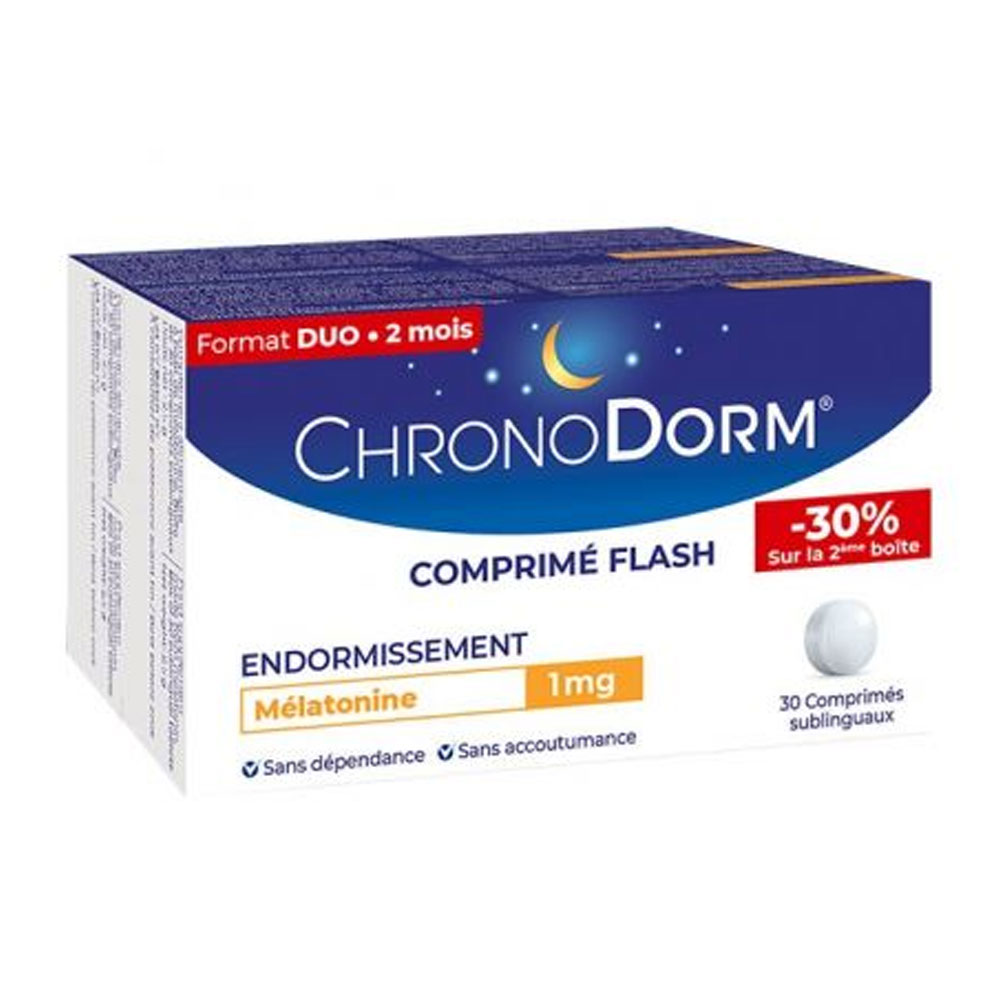 Chronodorm Melatonine 1mg 2x30 Comprimes sublinguaux