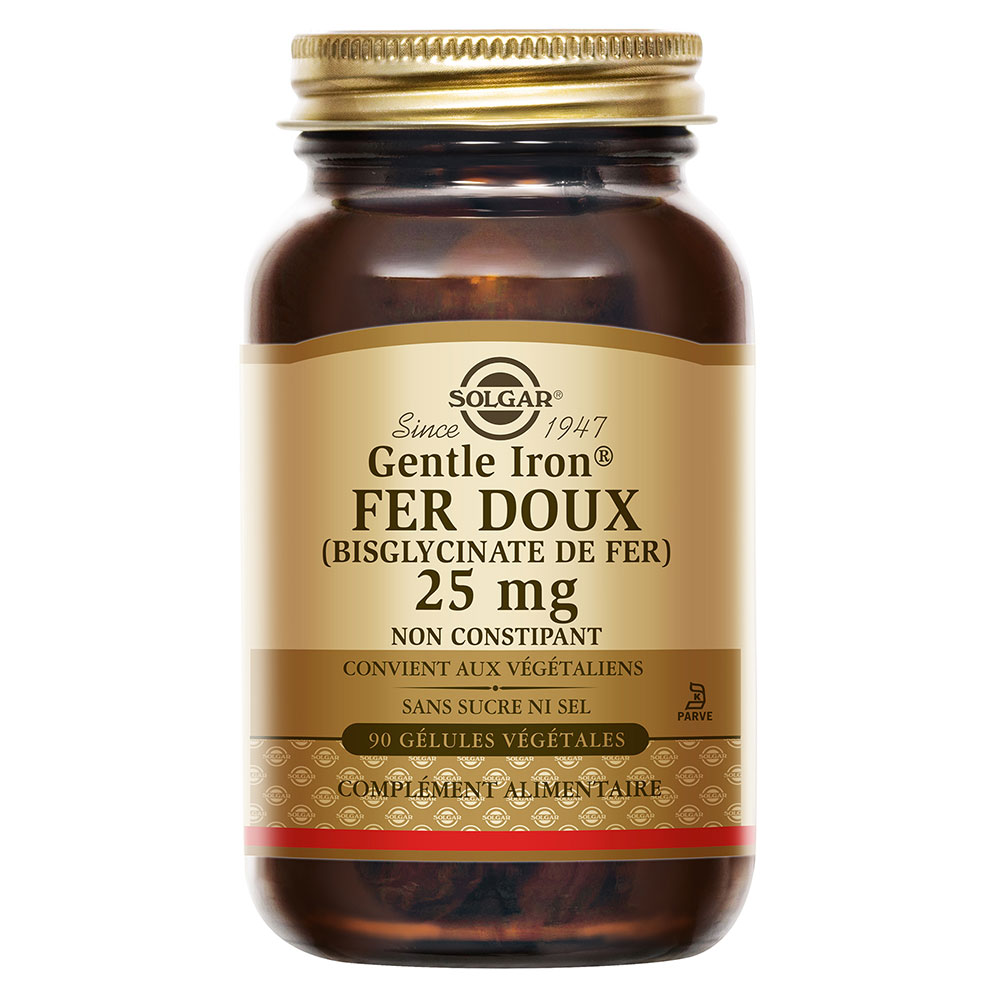 Solgar Fer Doux (Gentle Iron) 25mg Vitalité 90 gélules végétales