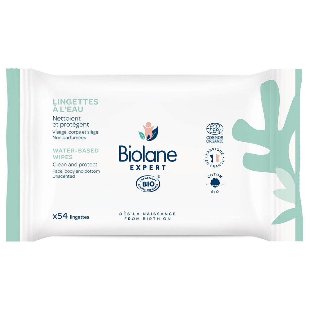 Biolane Expert Lingettes à l'Eau Bio x54