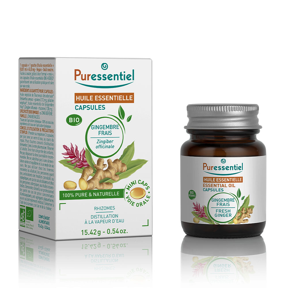 Puressentiel Huiles Essentielles Gingembre Frais Bio 60 Capsules