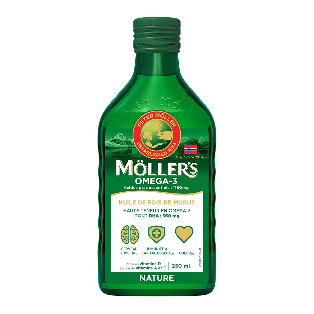 Moller'S Oméga-3 Huile De Foie De Morue Sans Arôme 250ml