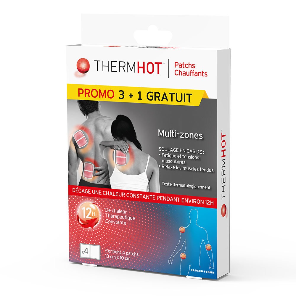Bausch&Lomb Thermhot Patchs Chauffants Multizones 13x10cm x3 + 1