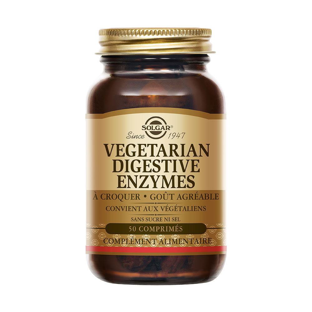 Solgar Vegetarian Digestive Enzymes Digestion Transit Detox 50 comprimés à croquer