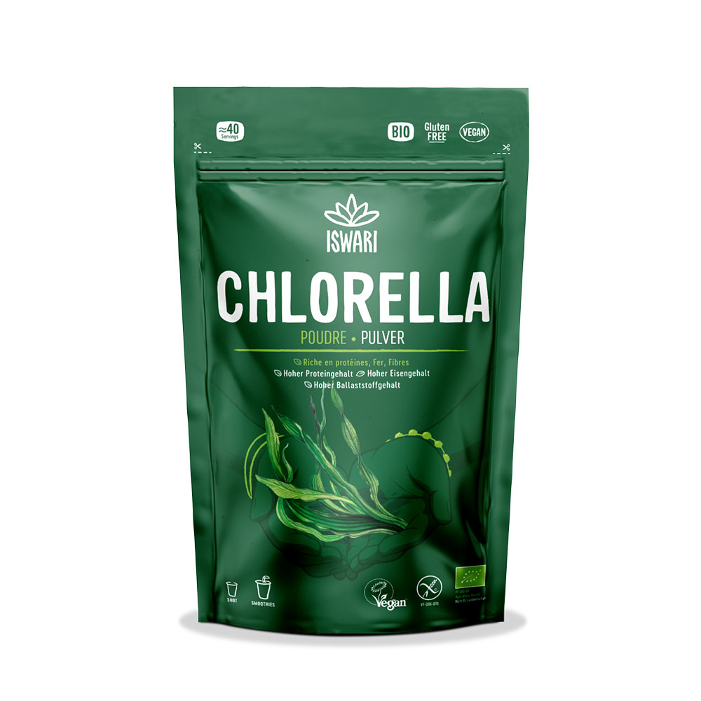 Iswari Super Aliment Pur Chlorella en poudre Bio 125g