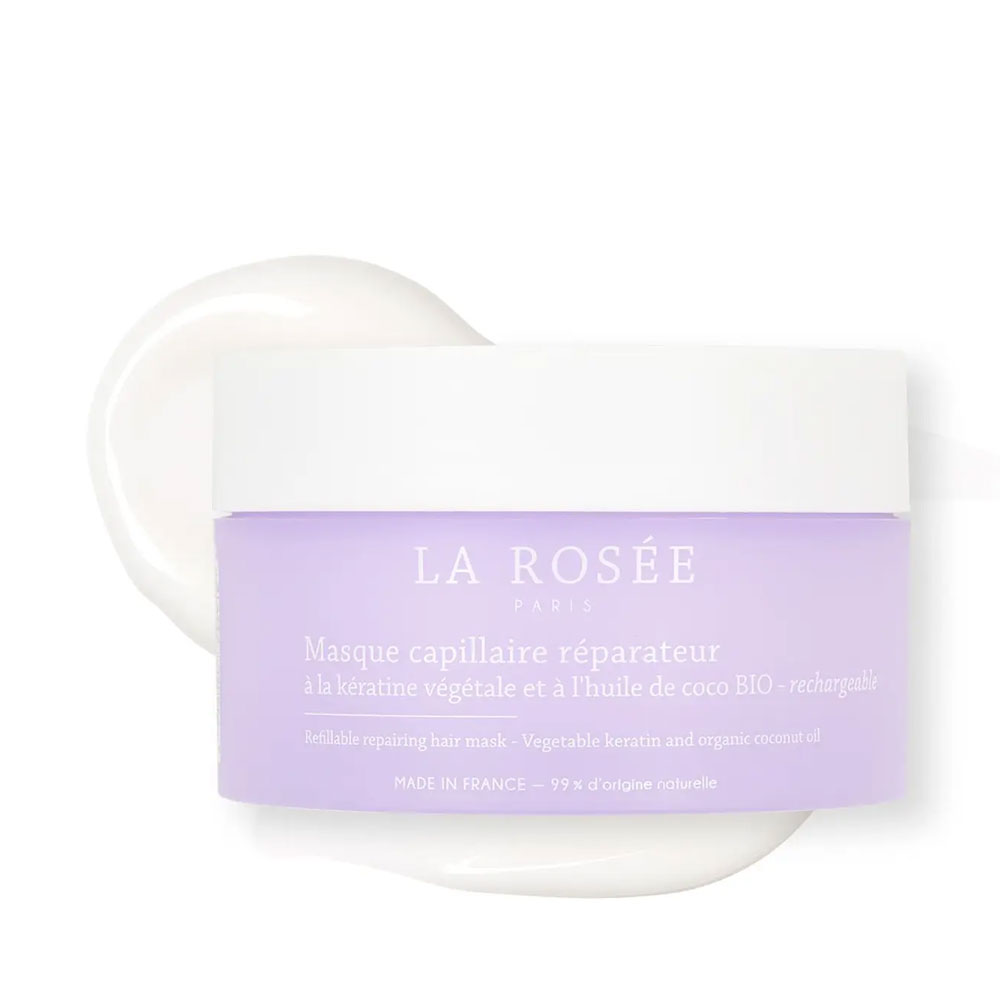 LA ROSÉE Masque Capillaire Réparateur à la kératine végétale et à l’huile de coco Bio 200g
