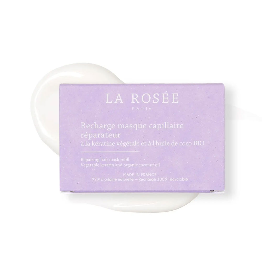 LA ROSÉE Recharge Masque Capillaire Réparateur à la kératine végétale et à l’huile de coco Bio 200g