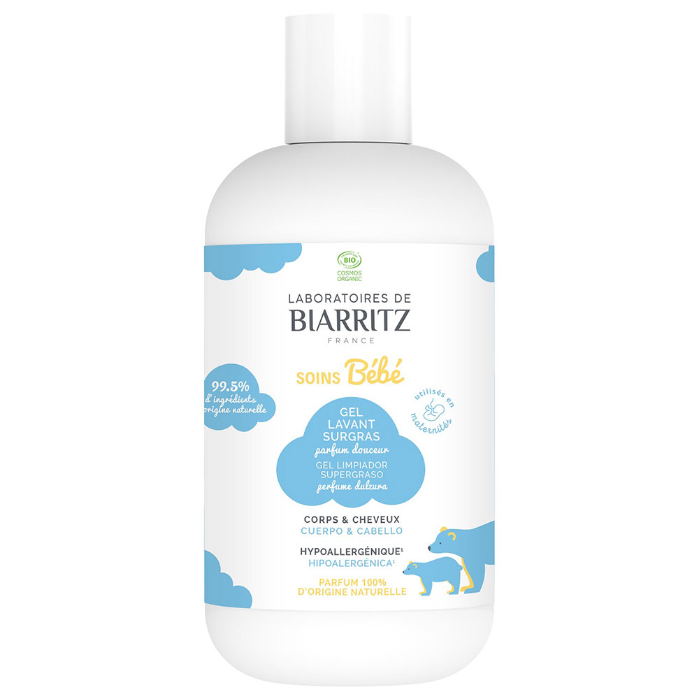 Laboratoires De Biarritz Bébé Gel lavant Surgras Bio Parfum Douceur Corps & Cheveux 200ml