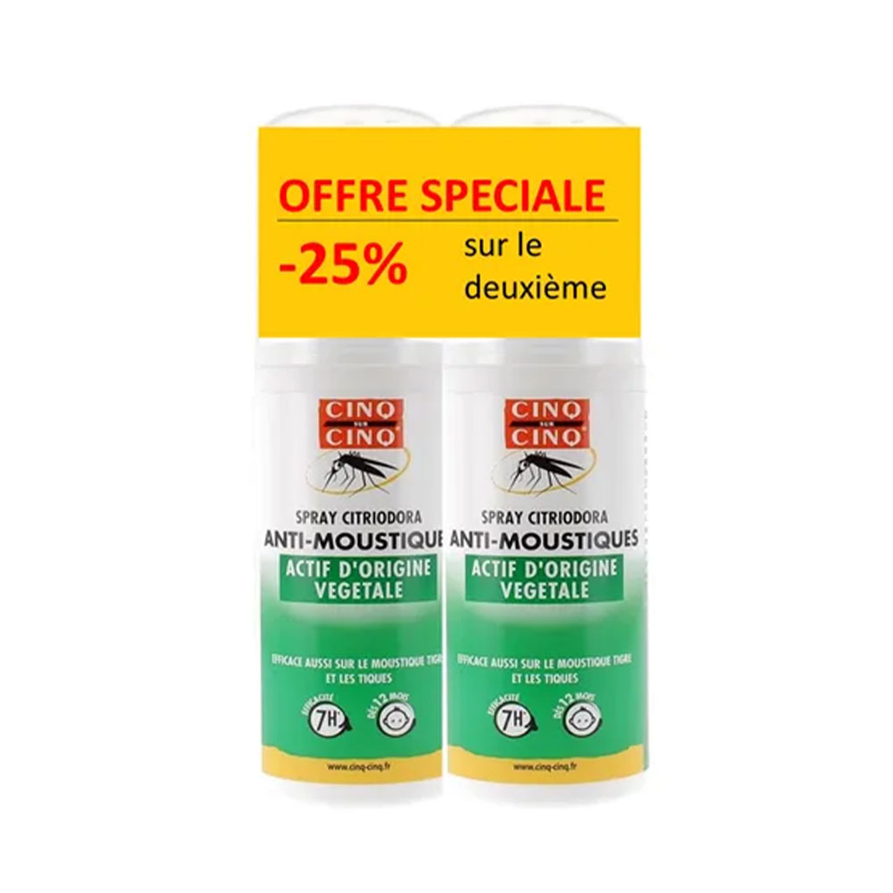 Cinq Sur Cinq Citriodora Spray Anti-Moustiques 2x100ml