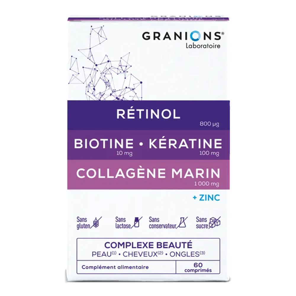 Granions Complexe Beauté Peau, Cheveux et Ongles 60 Comprimés