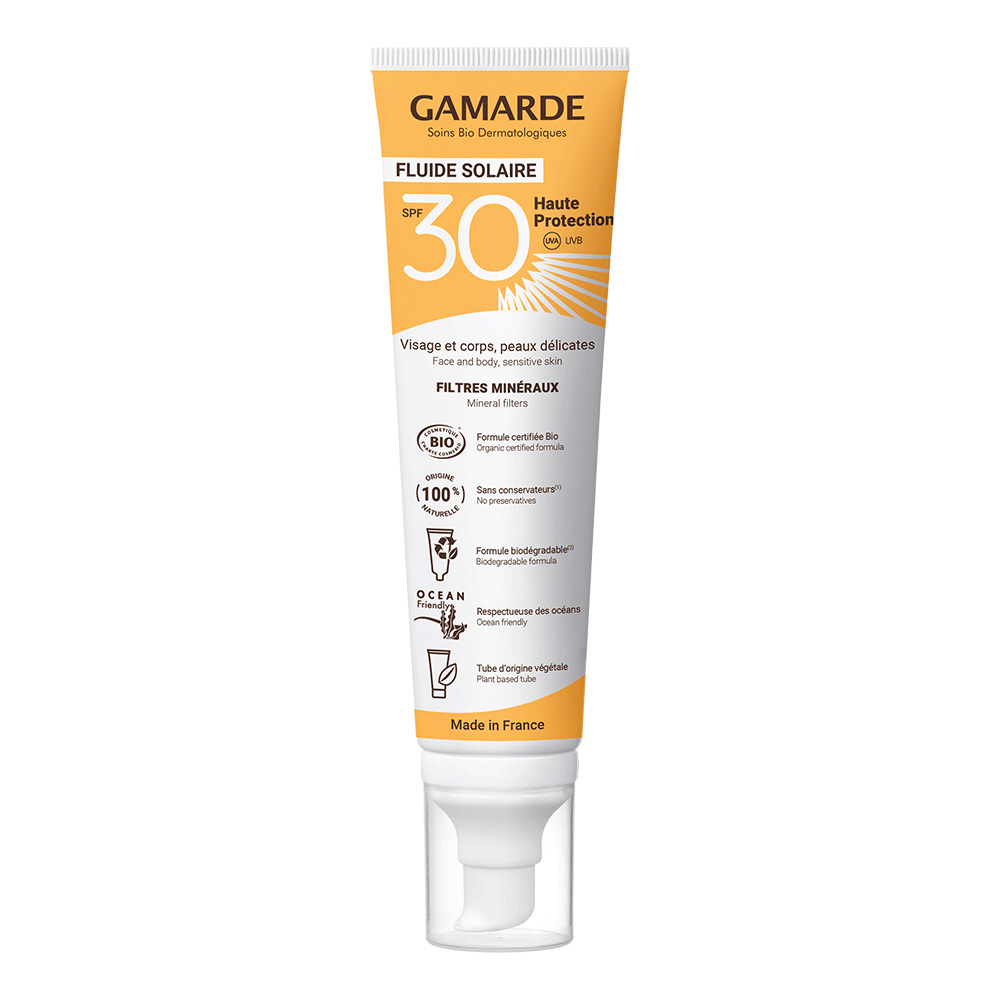 Gamarde Fluide Solaire Spf 30 Bio Haute Protection 100ml