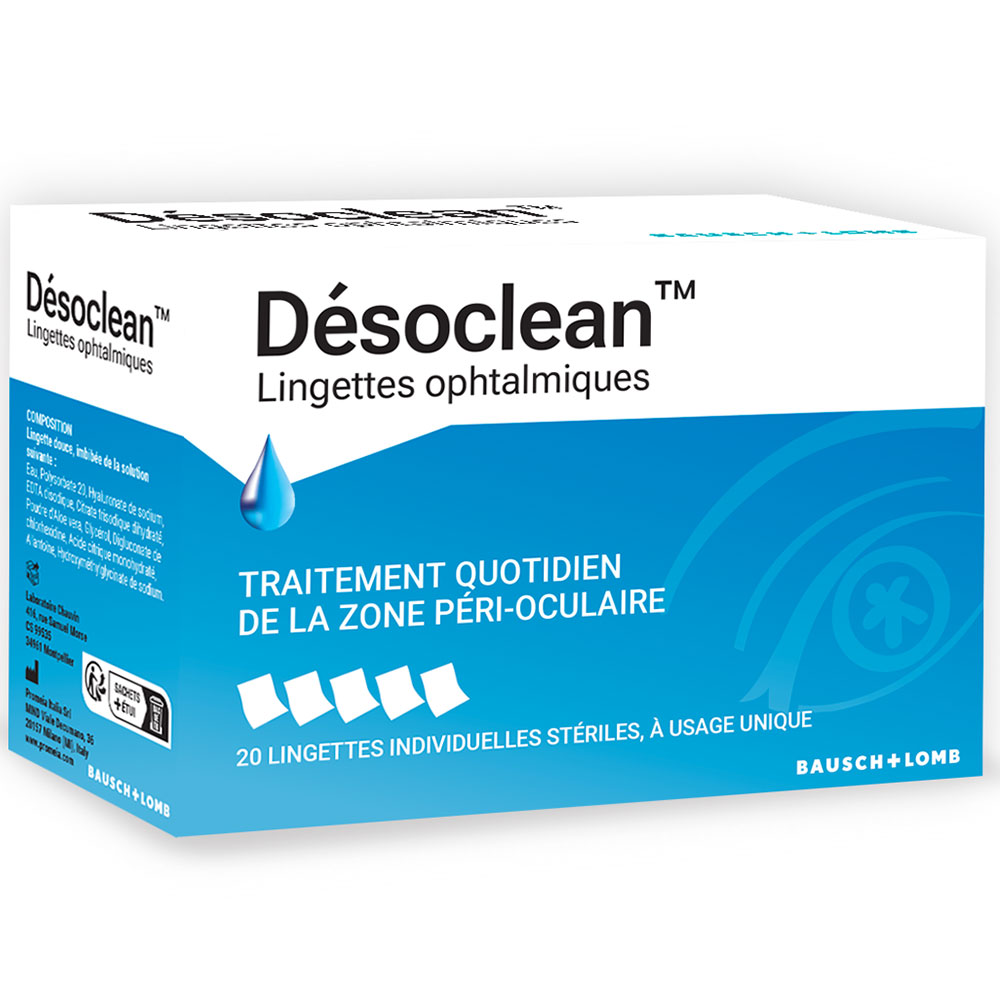 Bausch&Lomb Désoclean Lingettes Ophtalmiques x20