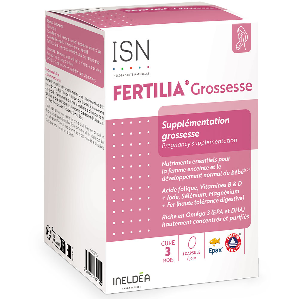 Ineldea Santé Naturelle Fertilia® Grossesse Supplémentation femme enceinte 90 capsules  