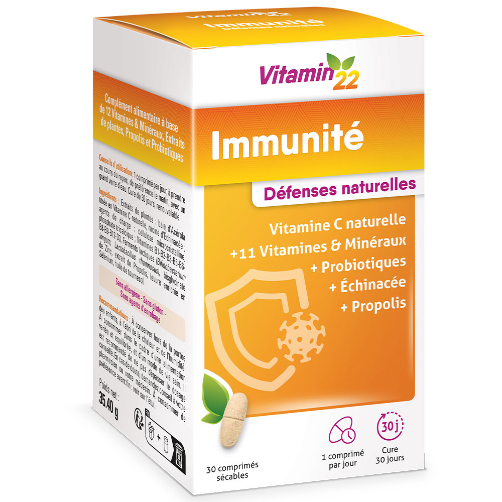 Vitamin'22 Immunité Défenses Naturelles 30 comprimés