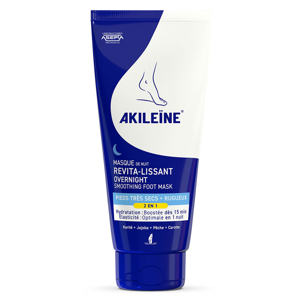 Asepta Akileine Masque De Nuit Revita-lissant Pieds Très Secs + Rugueux 100ml