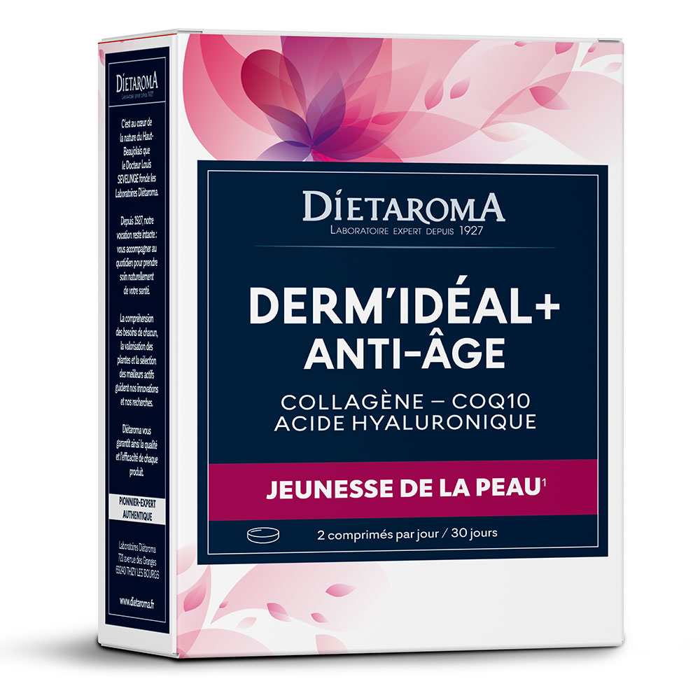 Dietaroma Derm'Idéal+ Anti-âge Collagène & CoQ10 & Acide Hyaluronique 60 capsules