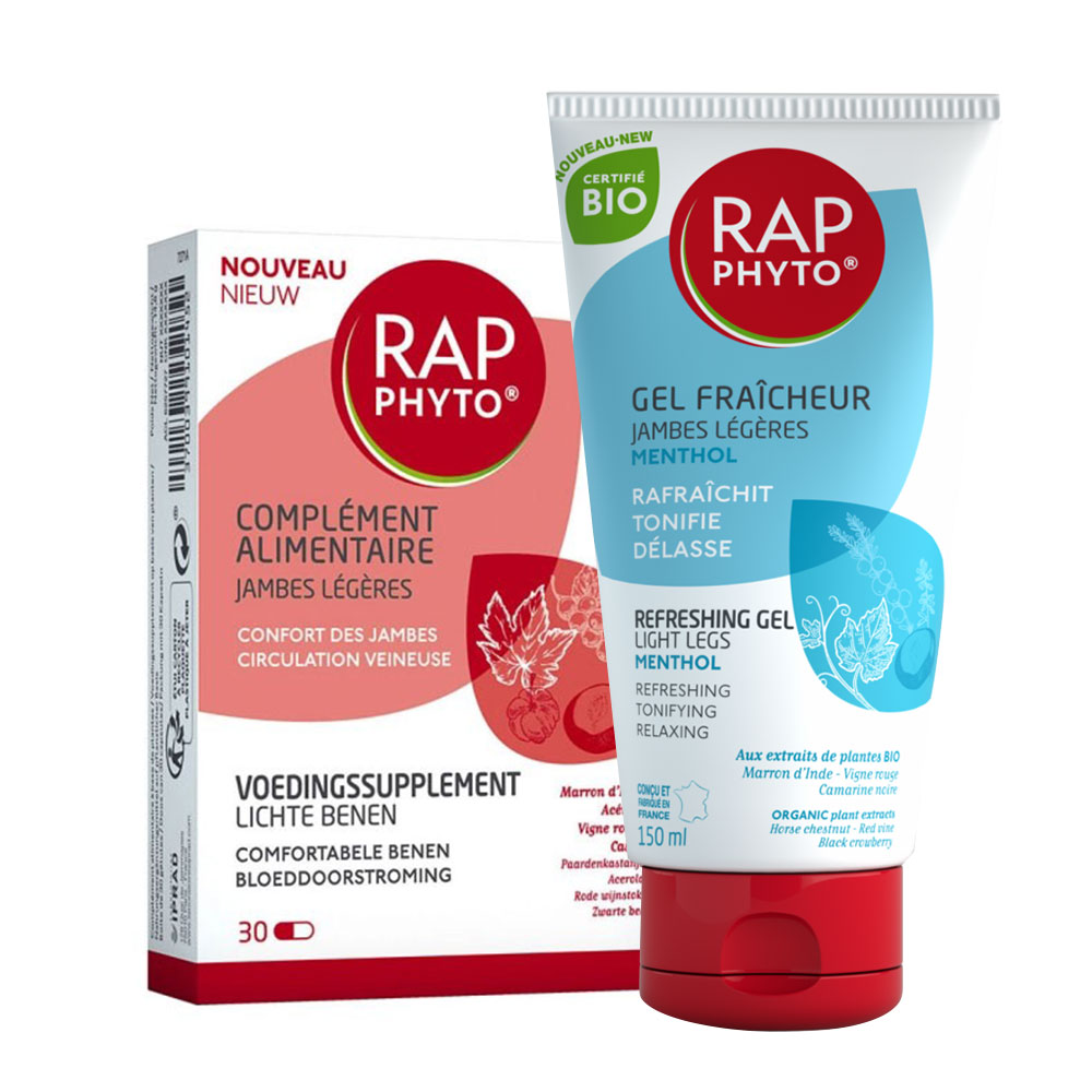 Rap Phyto Complément alimentaire Jambes légères + Gel fraicheur menthol bio