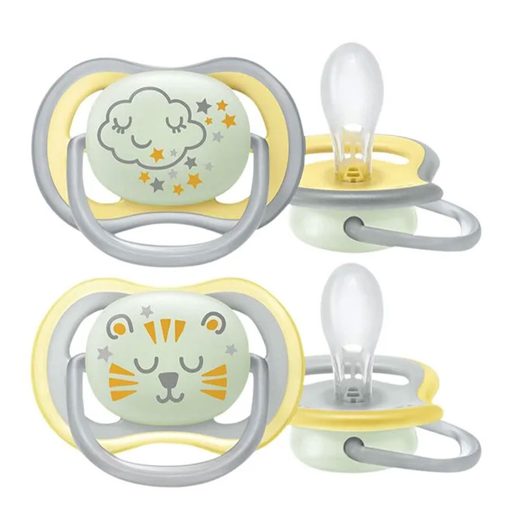 Avent Ultra-Air Sucettes symétriques silicone Nuit 18 Mois Et Plus x2