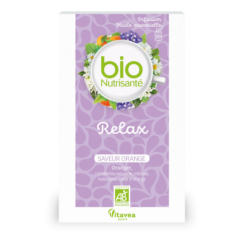 Vitavea Santé BioNutrisanté Infusion bio Relax Avec Huile essentielle 20 sachets