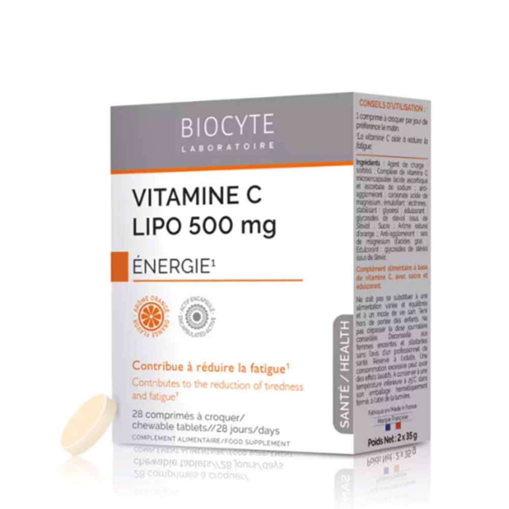 Biocyte Santé Vitamine C Lipo 500mg Energie 28 Comprimés à Croquer