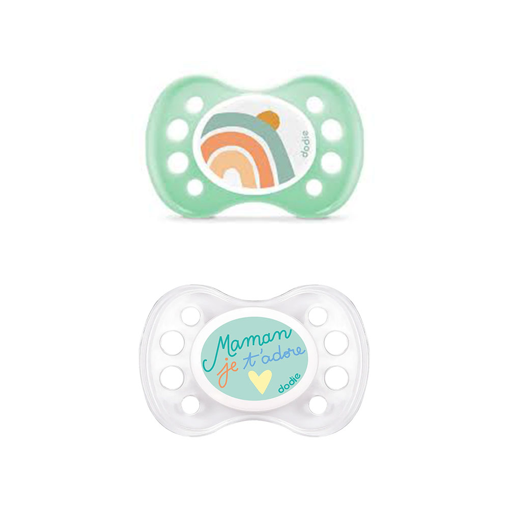 Dodie Sucette Symétrique Collection Papa Maman 0 à 6 Mois x2