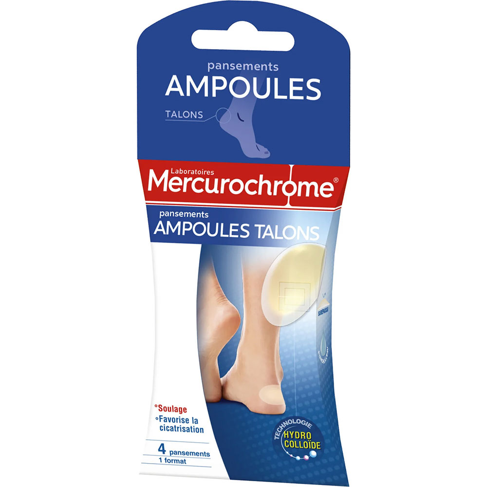 Mercurochrome Pansements Ampoules Talons x4