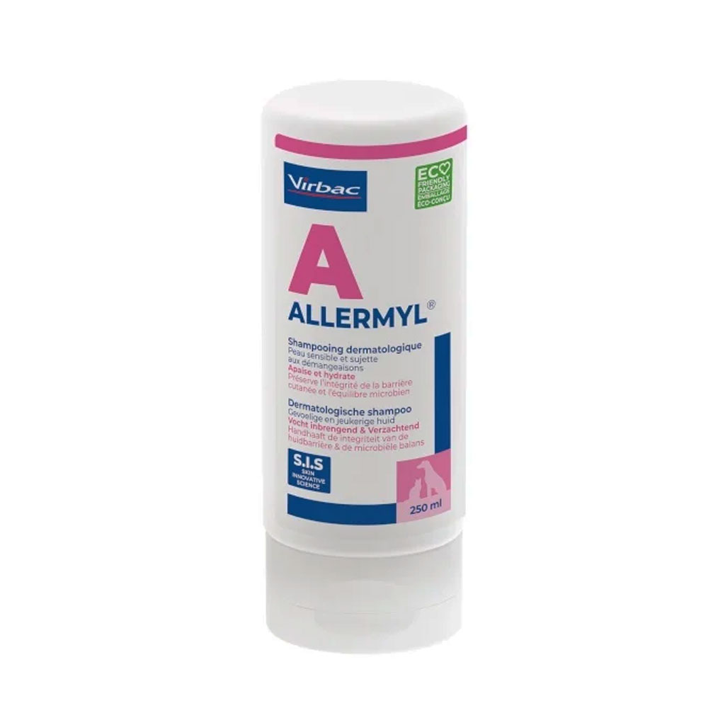 Virbac Allermyl Shampooing dermatologique pour chiens et chats Peaux irritées et sensibles 250ml