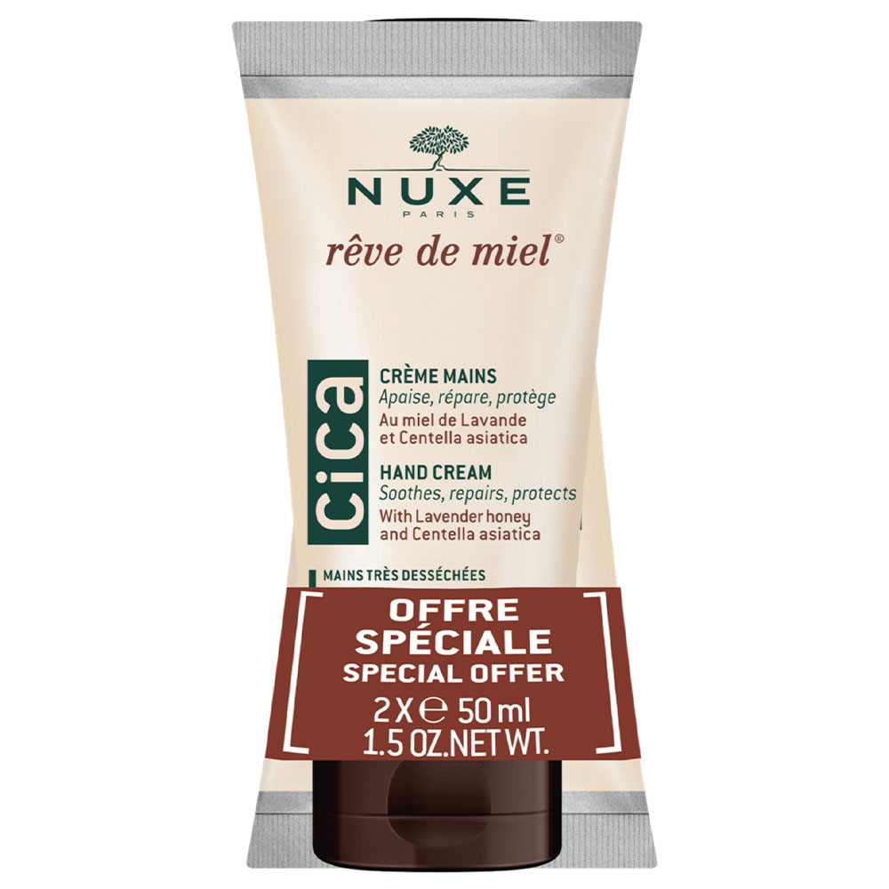 Nuxe Reve De Miel Crème Mains Riche CICA Peaux Sèches et Abîmées 2x50ml