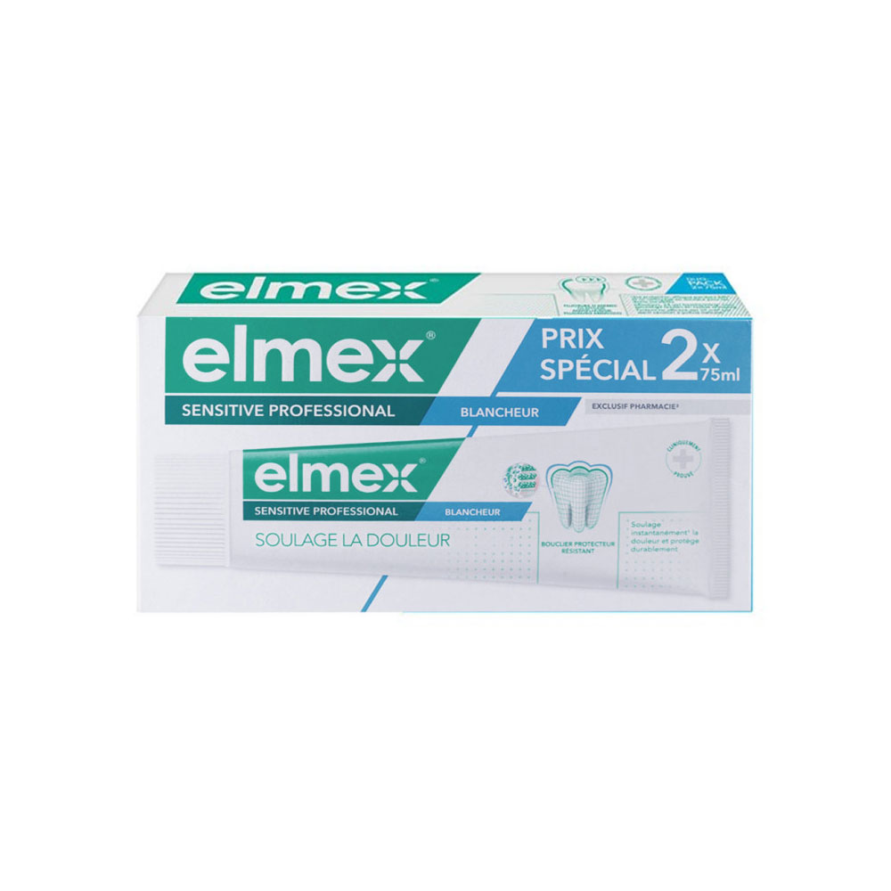 Elmex Sensitive Professional Dentifrice Blancheur Offre Spéciale 2x75ml
