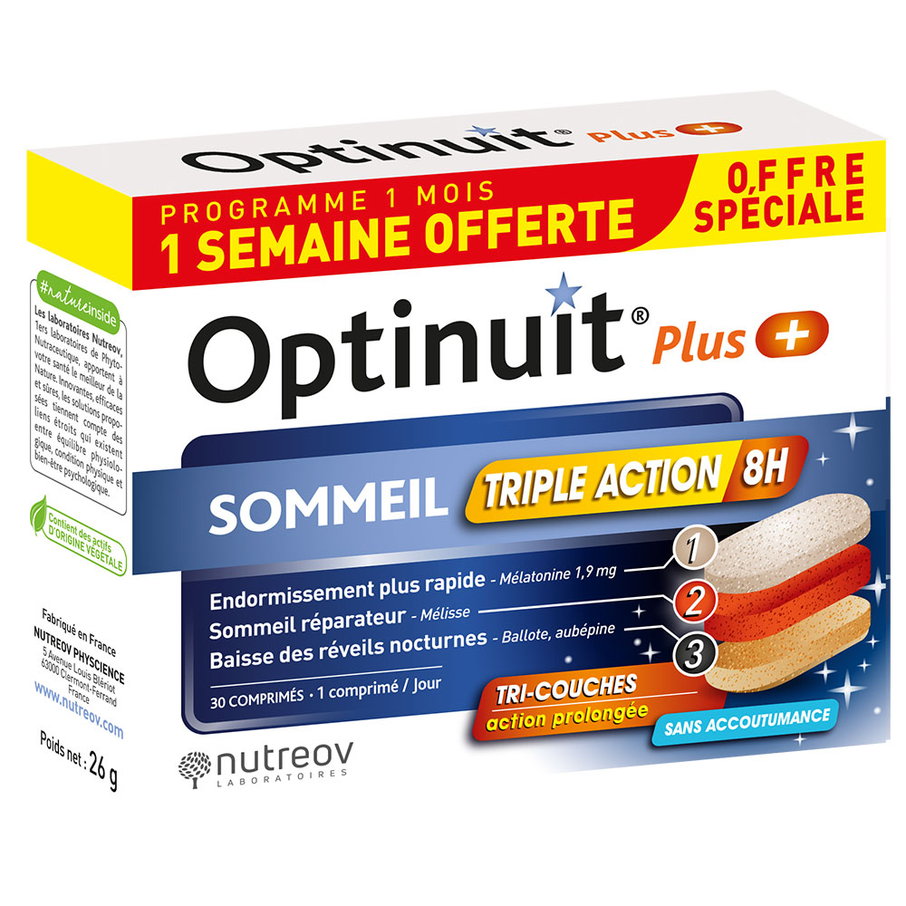 Nutreov Optinuit Sommeil Plus Triple Action 30 comprimés