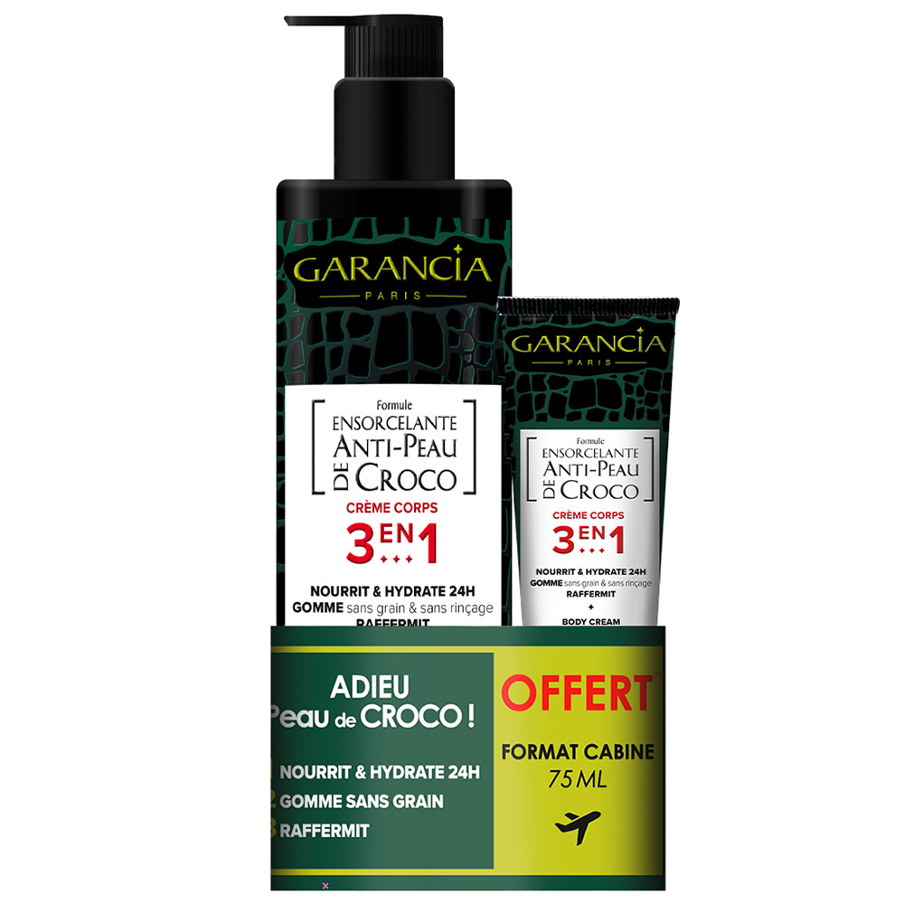Garancia Ensorcelante Crème Corps 3en1 Anti-Peau de Croco 400ml + Format Cabine 75ml