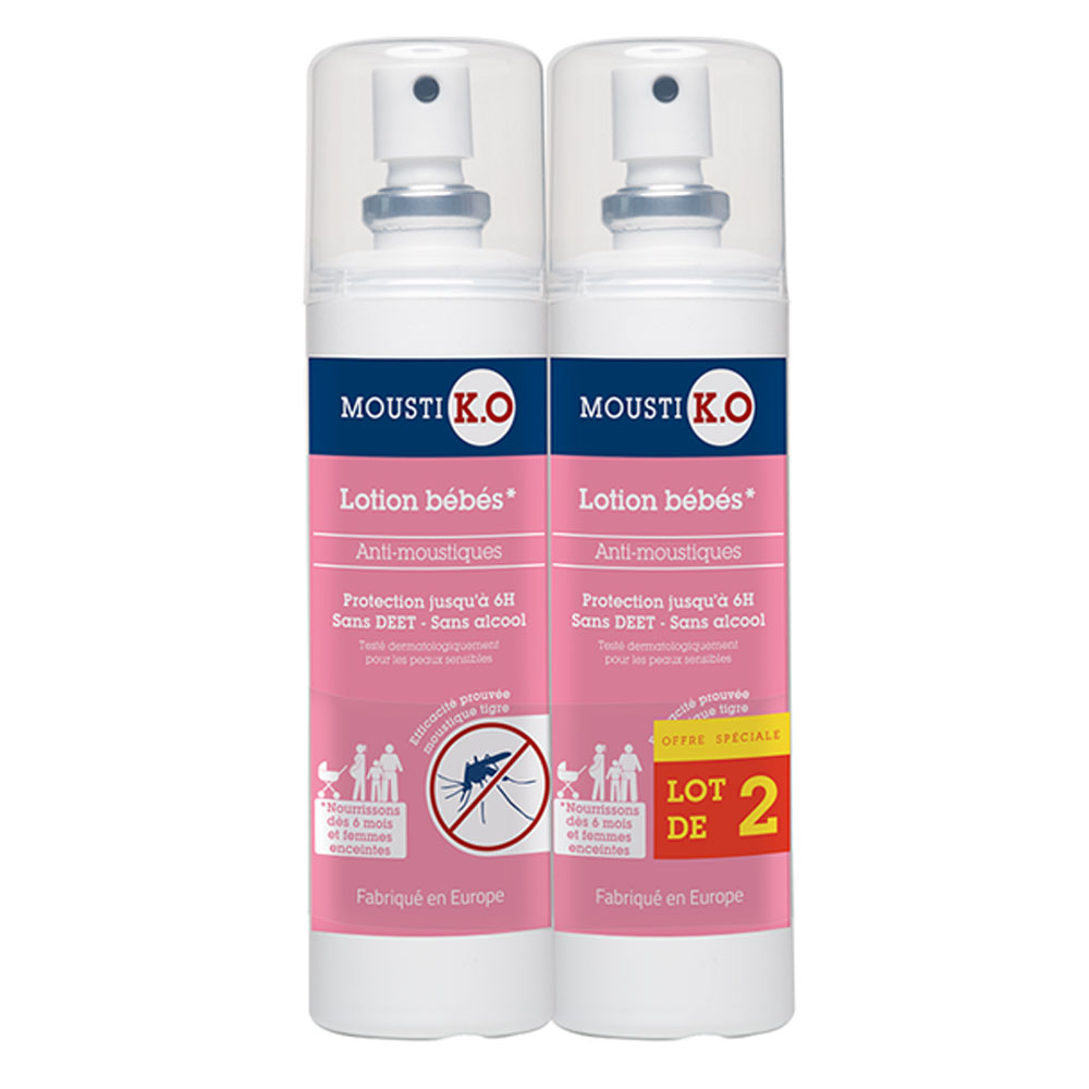Mousti K.O Lotion Anti-moustiques Dès 6 Mois 2x100ml