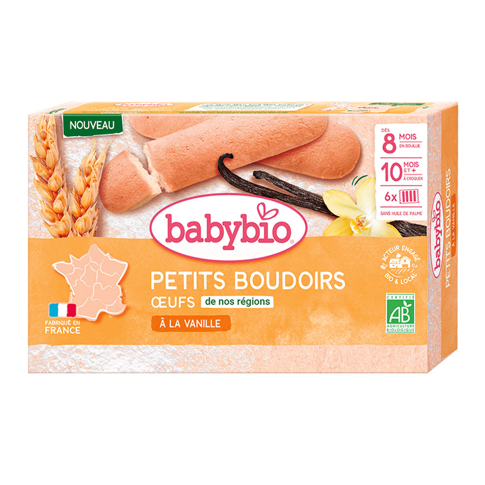 Babybio Petits Boudoirs Bio à La Vanille Dès 8 Mois en Bouillie et 10 Mois à Croquer 6 Sachets de 4