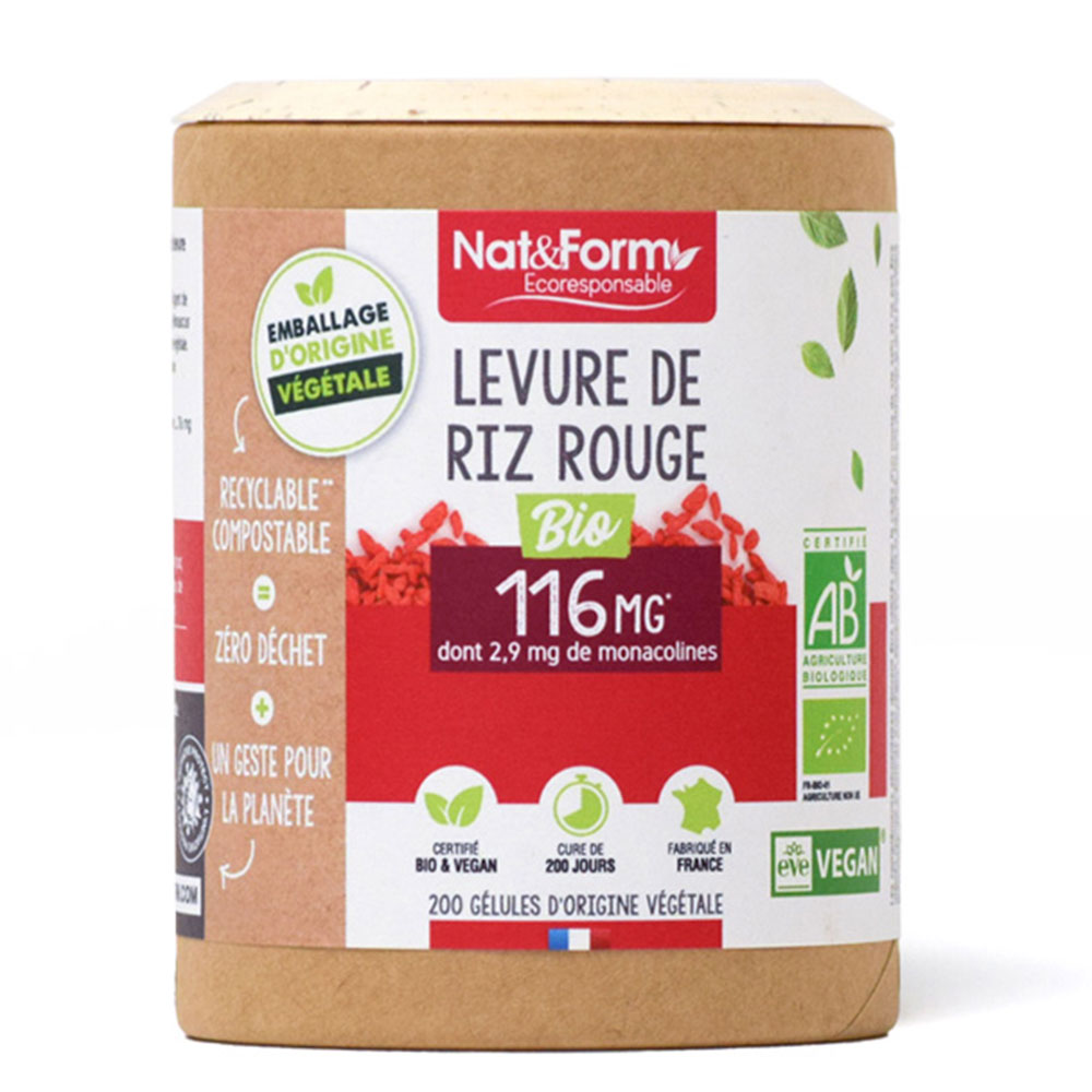 Nat&Form Levure de riz rouge Bio 200 gélules