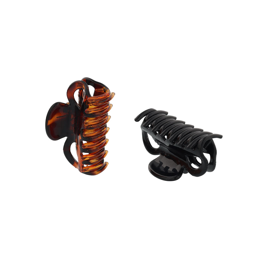 Estipharm Pince à Cheveux Petit Modèle Ecaille et Noir x2