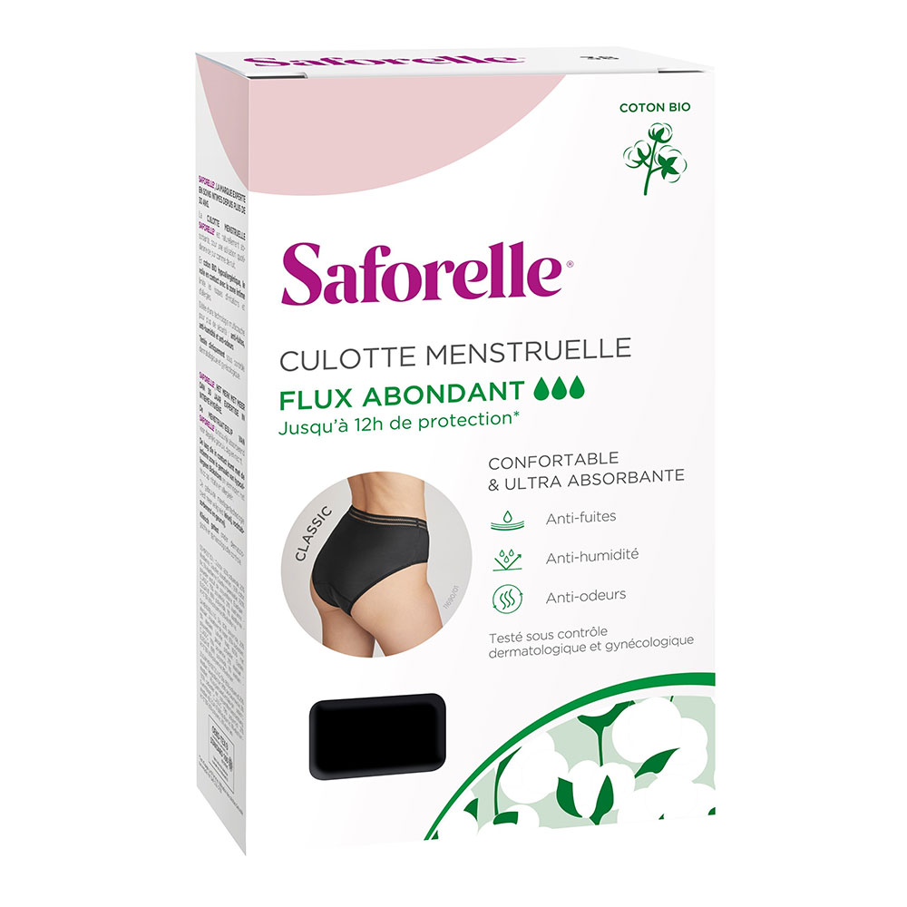 Saforelle Culotte Classic Ultra Absorbante pour les règles Flux abondant