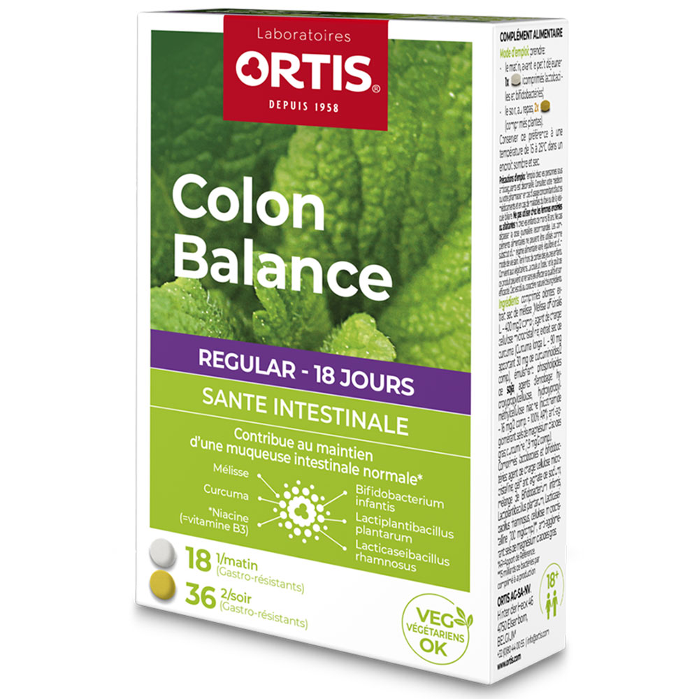 Ortis Colon Balance Regular Ballonnements 54 comprimés
