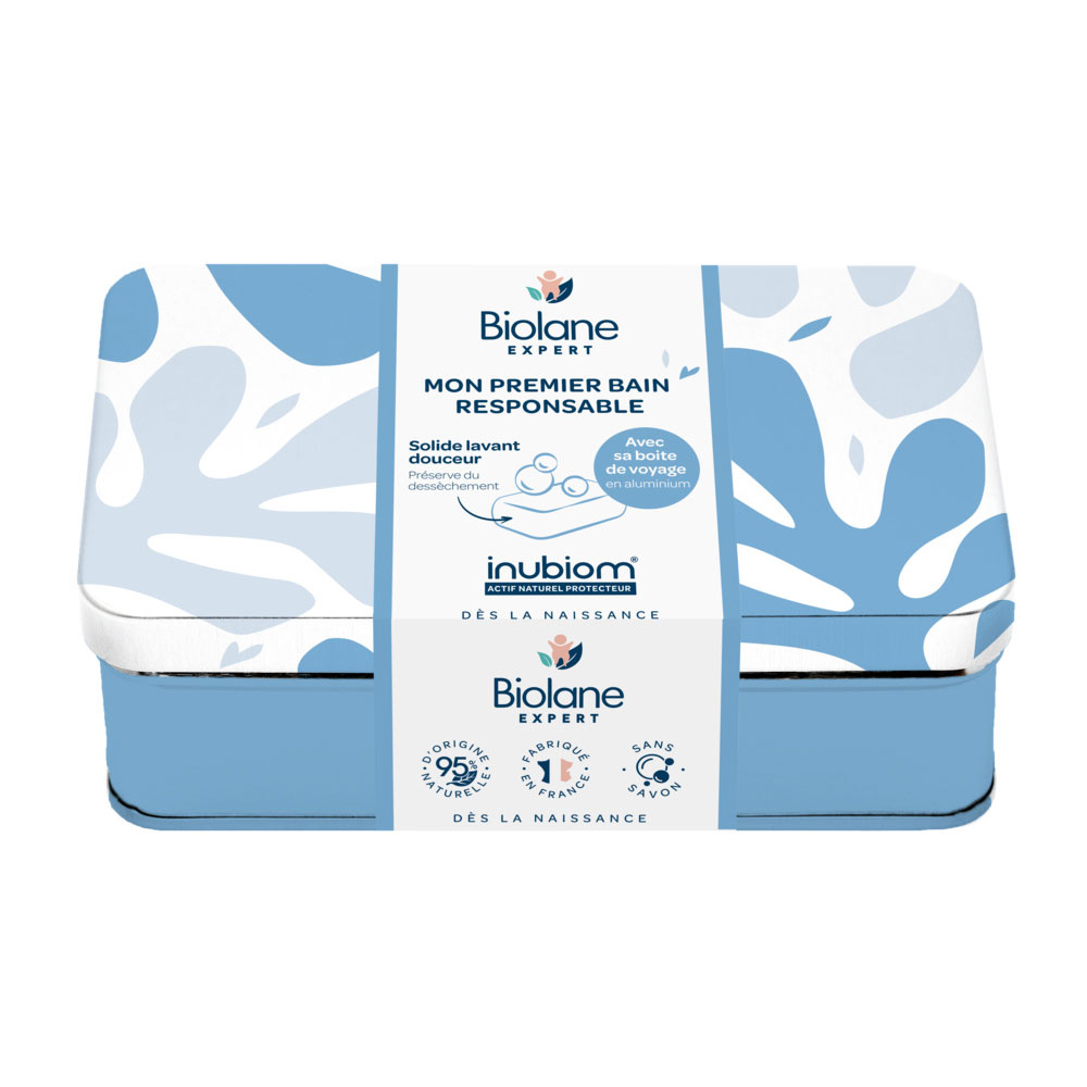 Biolane Expert Solide Lavant Douceur Sans Savon Huile de Cameline Bio Avec boîte metallique 75g