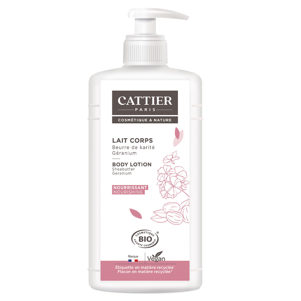Cattier Lait Corps Beurre de Karité Et Geranium Bio 500ml