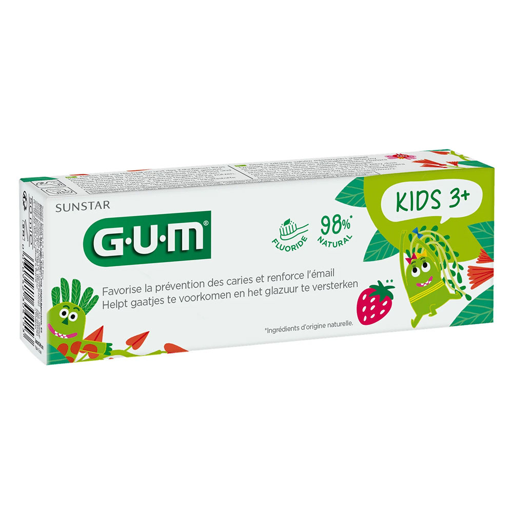Gum Dentifrice Fluoride Dès 3 Ans Goût Fraise 50ml