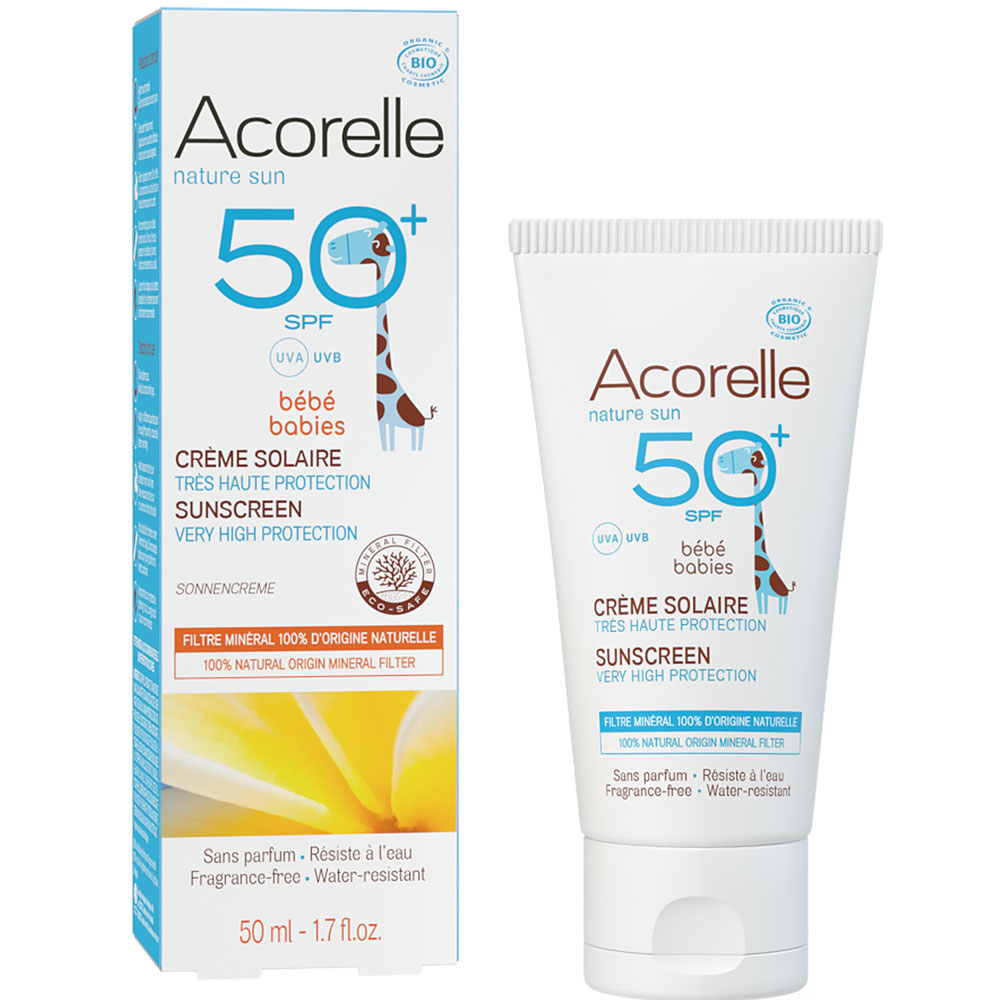 Acorelle Crème Solaire Bébé SPF50+ BIO 50ml