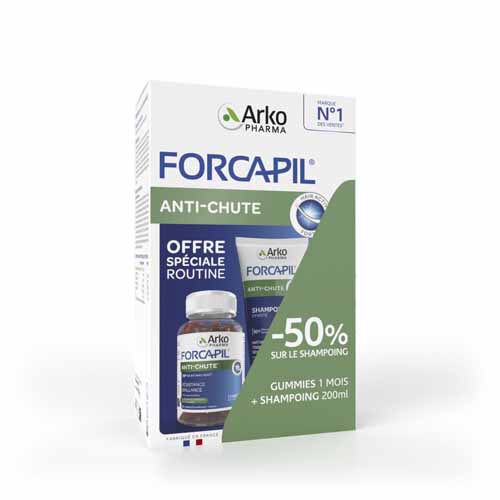 Arkopharma Forcapil Anti-Chute 60 gummies + Shampooing 200ml