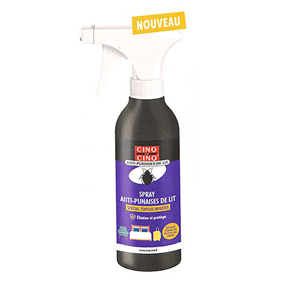 Cinq Sur Cinq Spray Anti-Punaises de Lit Spécial Textiles Infestés 250ml