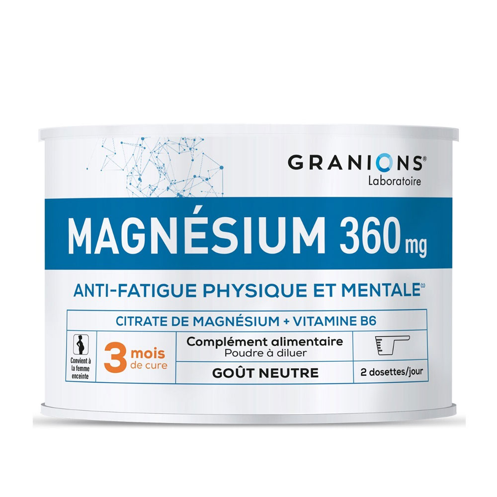 Granions Magnésium 360mg Fatigue physique et mentale 360mg