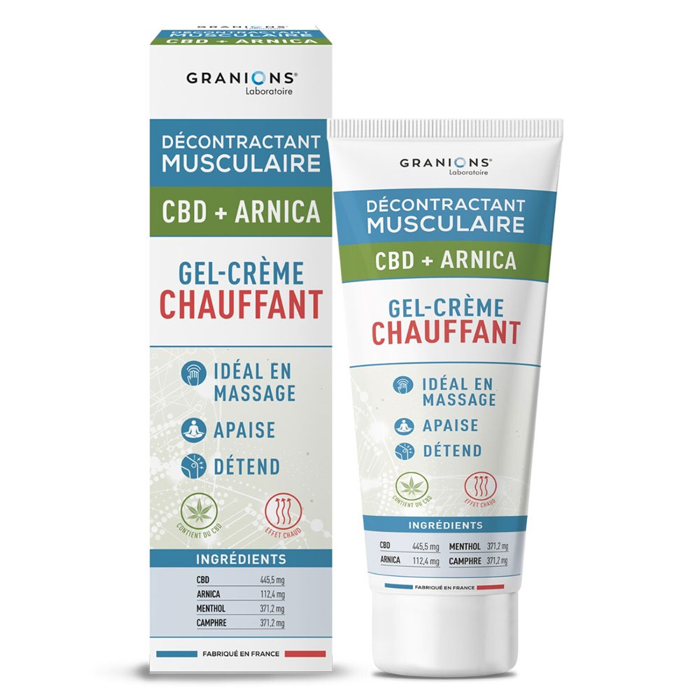 Granions Décontractant Musculaire Gel-Crème Chauffant CBD + ARNICA 75ml