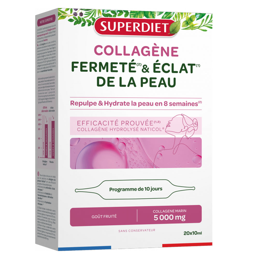 Superdiet Collagène Fermeté & Eclat de la Peau Goût Fruité 20x10ml