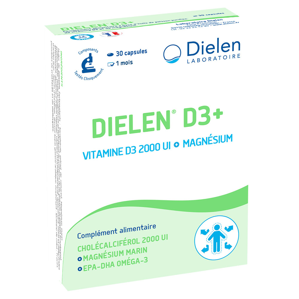 Dielen Vitamine D3 2000ui + magnésium 30 capsules