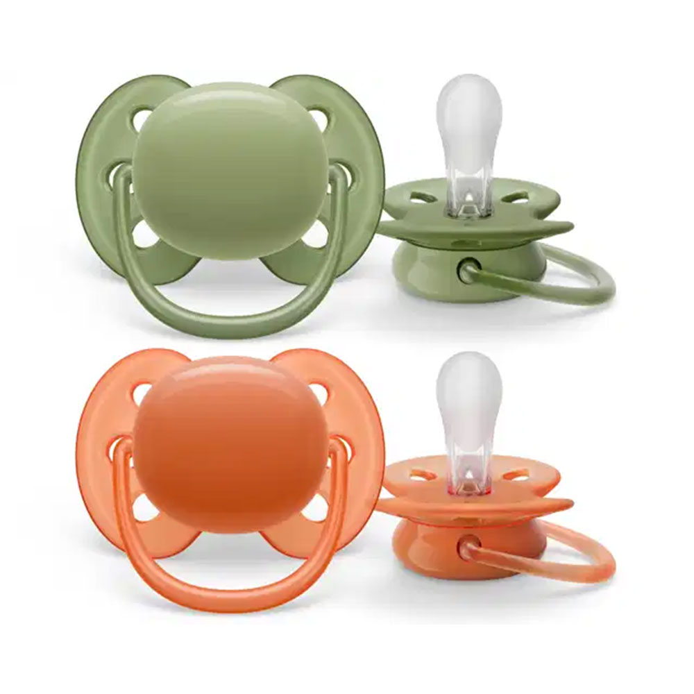 Avent Ultra-Douce Sucettes symétriques 18 Mois Peaux Très Sensibles x2